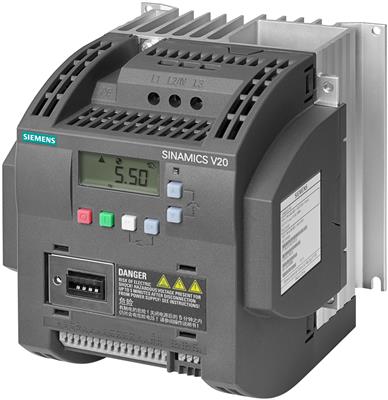 Siemens frekvensomformer SINAMICS V20 3kW 7.3A 3x400V IP20, Uten Filter