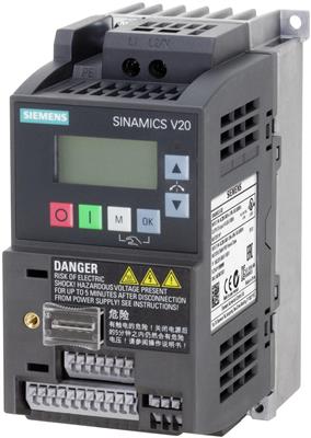 Siemens frekvensomformer SINAMICS V20 0.75kW 4.2A 1x230V IP20, Uten Filter